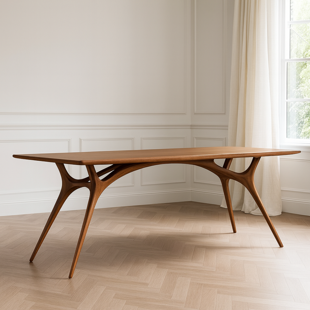 Walnut Arc Dining Table