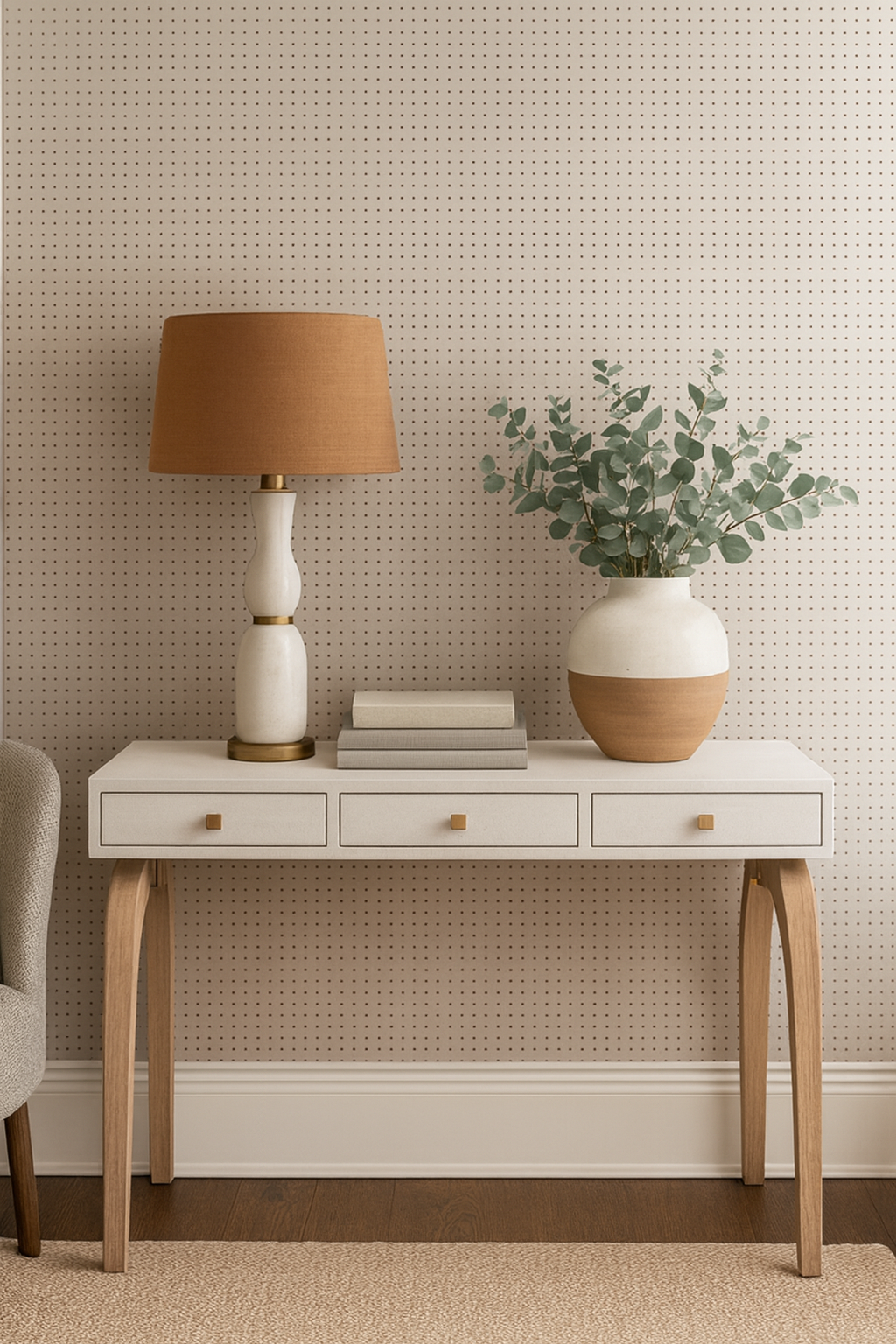 White Arc Console Table