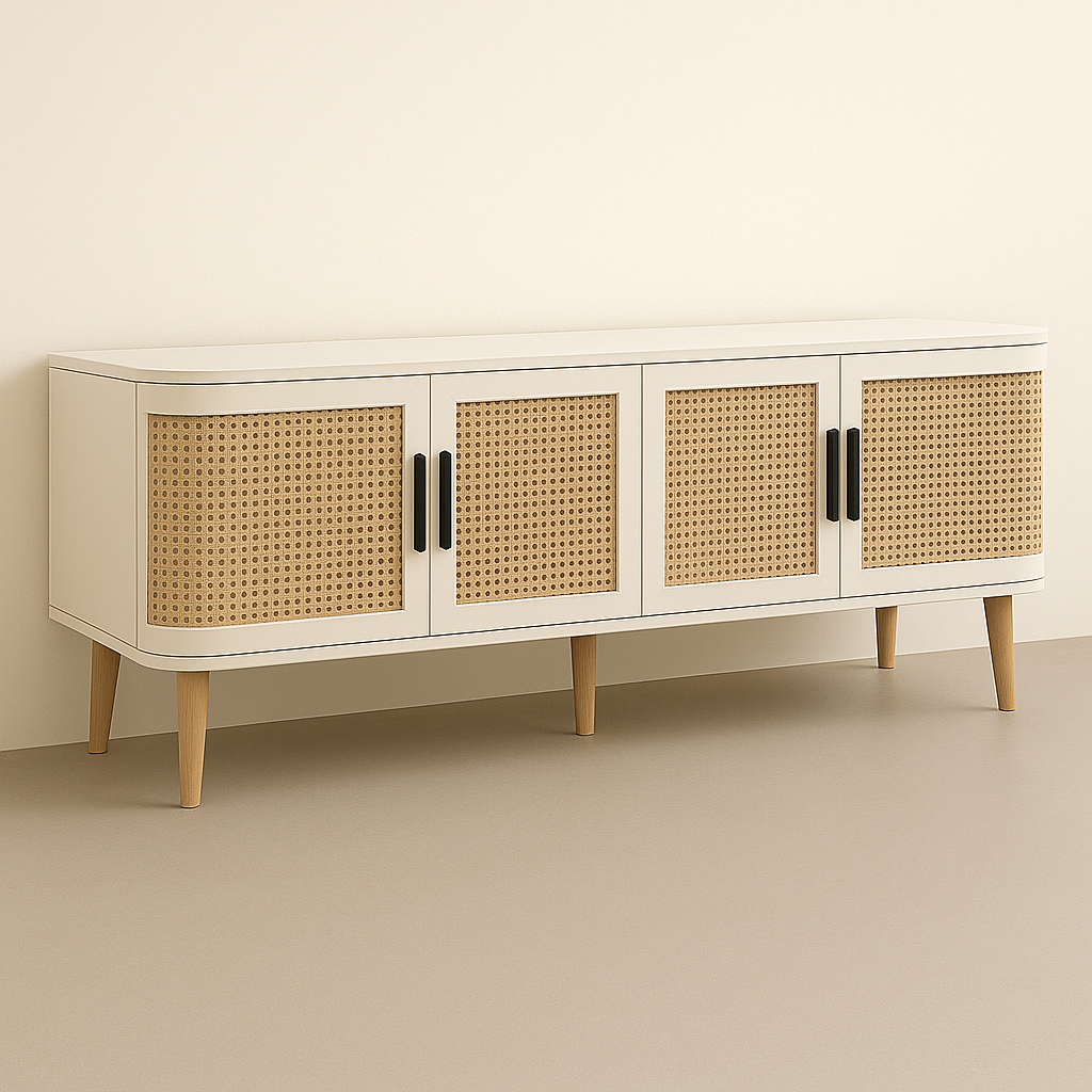 4-Door Cane TV Unit